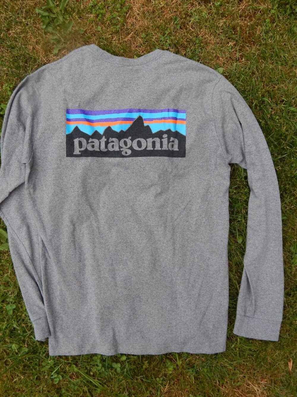 Patagonia Mens Long Sleeve Logo T Shirt Size Small Regular Fit